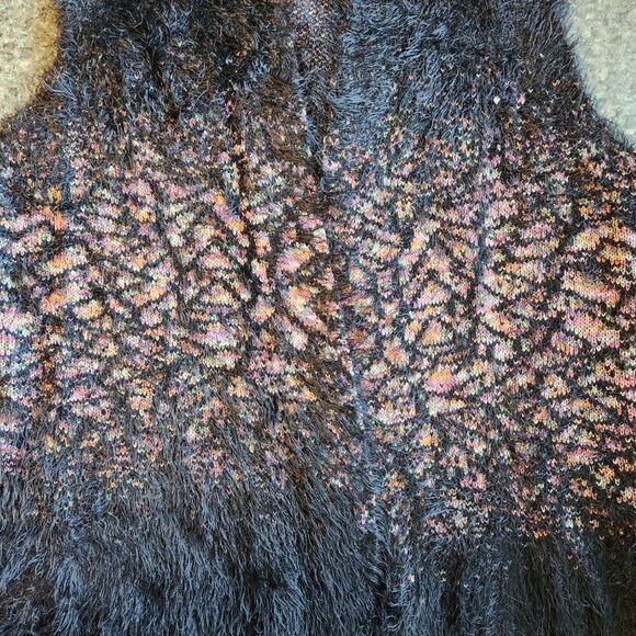 Nicole Sabbattini Black and Multi-Colored Open Front Vest Women M Polyamide - Picture 10 of 11